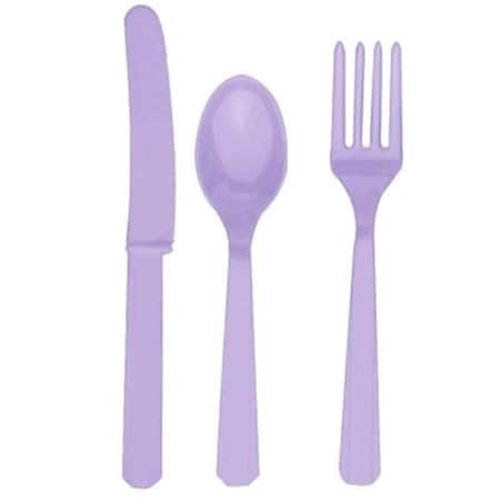 Amscan 236351 Lavender Forks; Knives & Spoons- 8 Each
